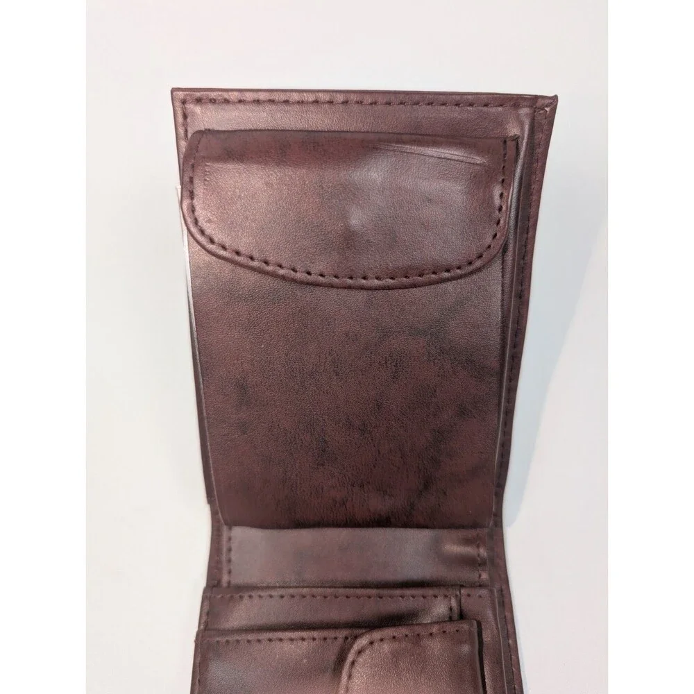 Buxton Genuine Leather Wallet Brown Bifold Organizer Coin Pocket ID Holder NIB